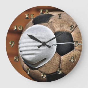 Respiratory Soccer Covid Protection Large Clock