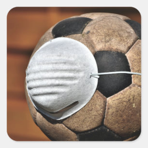 Respiratory Soccer Covid Protection Square Sticker