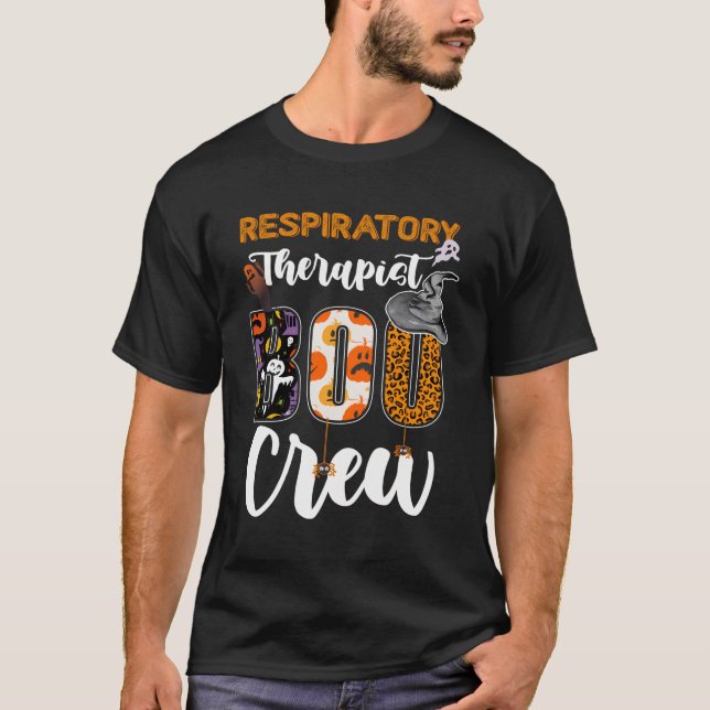 Respiratory Therapist Boo Crew Ghost Therapy Hallo T-Shirt (Front)