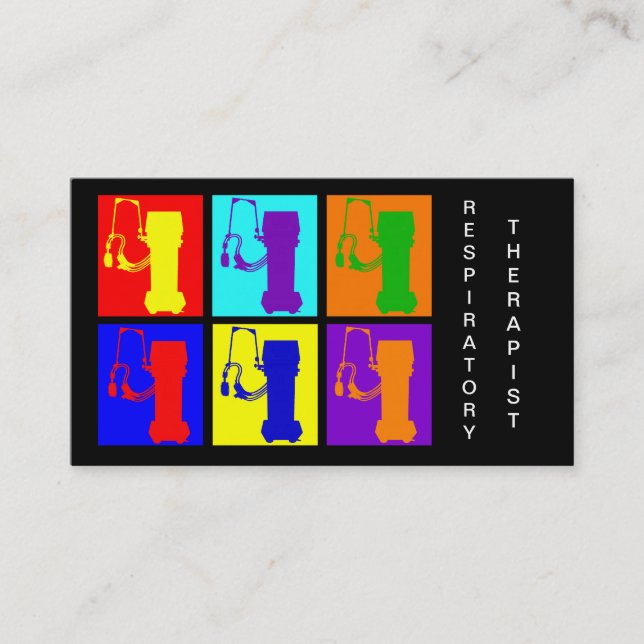 Respiratory Therapist Business Cards Pop Art Vents (Front)