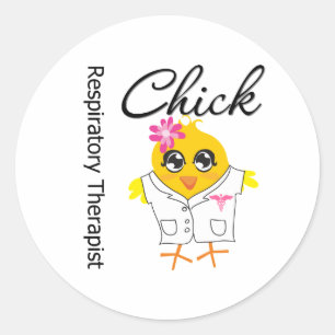 Respiratory Therapist Chick Classic Round Sticker