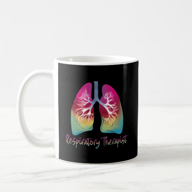 Respiratory Therapist Colourful Lungs Coffee Mug (Left)