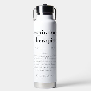 Respiratory Therapist Definition Thank You Gift Water Bottle