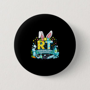 Respiratory therapist easter bunny funny rt humour 6 cm round badge