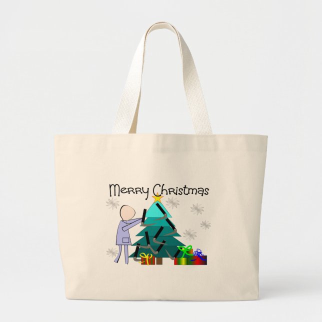 Respiratory Therapist Funny Christmas Cards Large Tote Bag (Front)