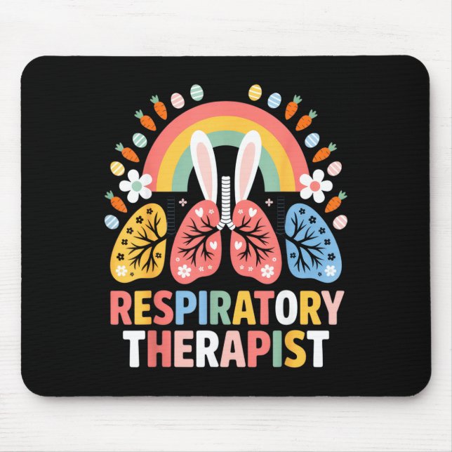 Respiratory Therapist Funny Easter Bunny Spring He Mouse Mat (Front)