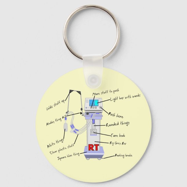 Respiratory Therapist Gifts Key Ring (Front)