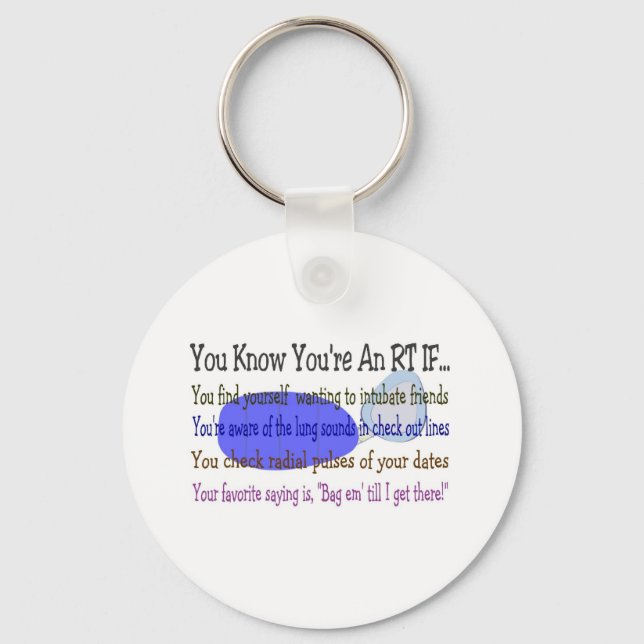 Respiratory Therapist Gifts Key Ring (Front)