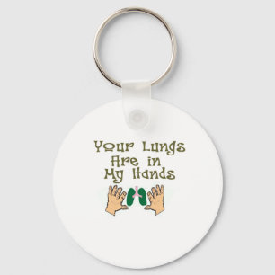 Respiratory Therapist Gifts "Lungs in my hands" Key Ring