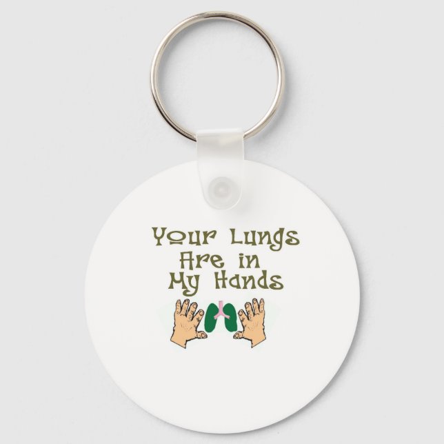 Respiratory Therapist Gifts "Lungs in my hands" Key Ring (Front)