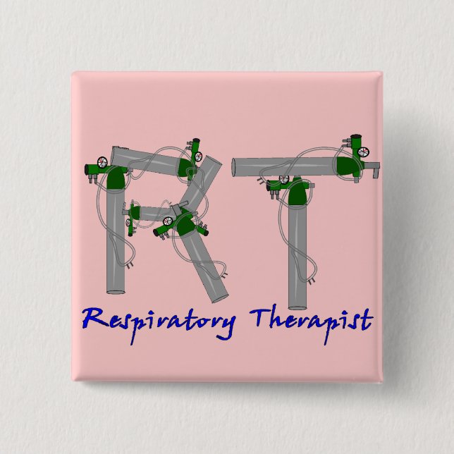 Respiratory Therapist Gifts O2 Tank Design 15 Cm Square Badge (Front)