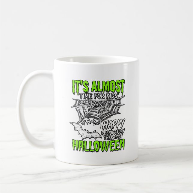 Respiratory Therapist Halloween Spider Web Design_ Coffee Mug (Left)