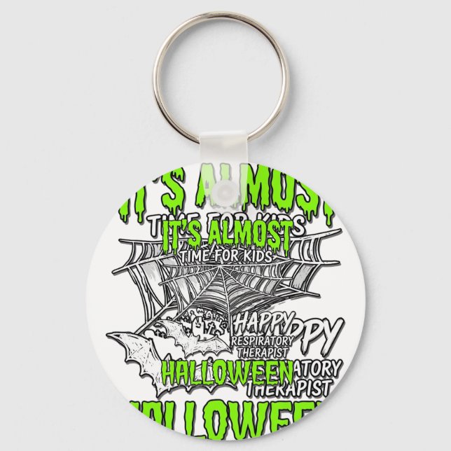 Respiratory Therapist Halloween Spider Web Design_ Key Ring (Front)