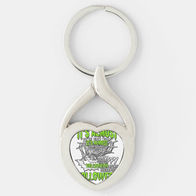 Respiratory Therapist Halloween Spider Web Design_ Key Ring (Front)