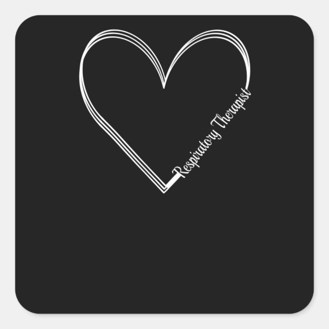Respiratory Therapist Heart RT Care Week Gift Square Sticker (Front)
