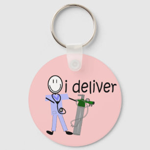 Respiratory Therapist "I Deliver" (Oxygen) Key Ring