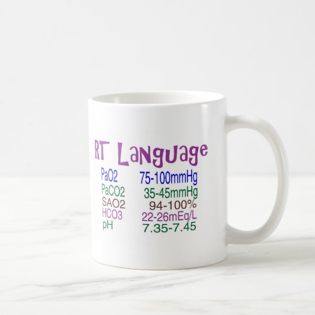 Respiratory Therapist "language" Blood Gasses Coffee Mug (Right)