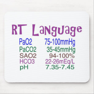 Respiratory Therapist "language" Blood Gasses Mouse Mat