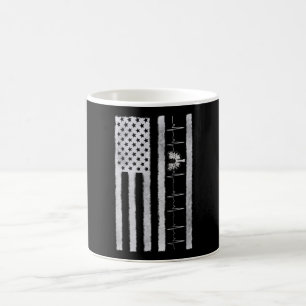 Respiratory Therapist Lung Heartbeat American Flag Coffee Mug