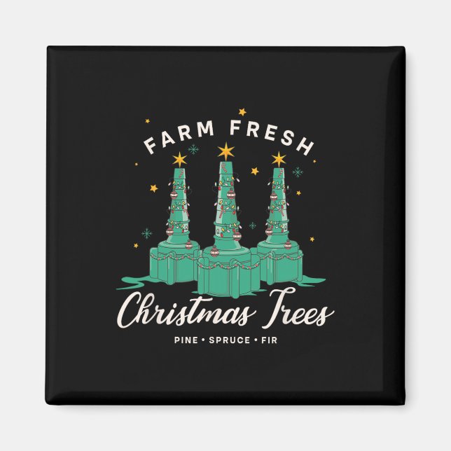 Respiratory Therapist Nurse Farm Fresh Christmas T Magnet (Front)