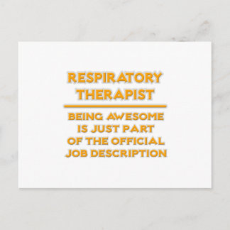 Respiratory Therapist  .. Official Job Description Postcard