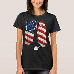 Respiratory Therapist Patriotic American USA Flag T-Shirt