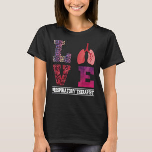 Respiratory Therapist Plaid Leopard Hearts T-Shirt