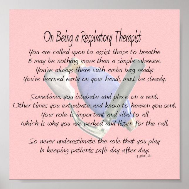 Respiratory Therapist Poem/Poster Poster (Front)