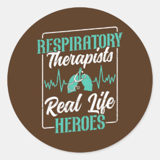 Respiratory Therapist Real Life Superhero Lungs Classic Round Sticker