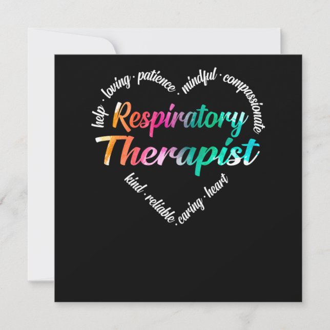 Respiratory Therapist Respiratory Therapist Heart  Invitation (Front)