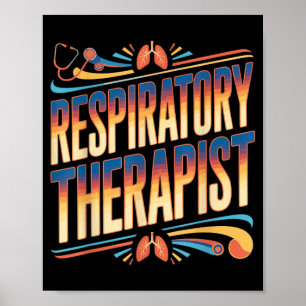 Respiratory Therapist RT Stethoscope Chest Emblem Poster