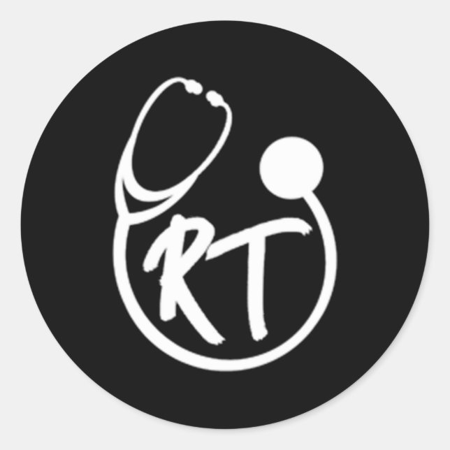 Respiratory Therapist Rt Stethoscope Pocket Classic Round Sticker (Front)