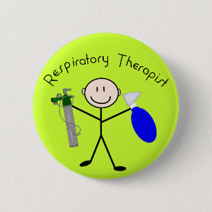 Respiratory Therapist Stick Person 6 Cm Round Badge