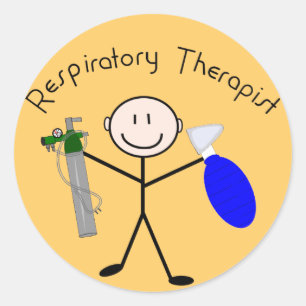 Respiratory Therapist Stick Person Classic Round Sticker