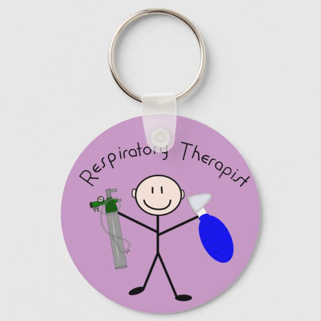 Respiratory Therapist Stick Person Key Ring (Front)
