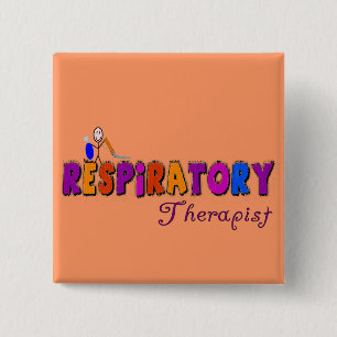 Respiratory Therapist Stickman Gifts 15 Cm Square Badge