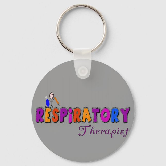 Respiratory Therapist Stickman Gifts Key Ring (Front)