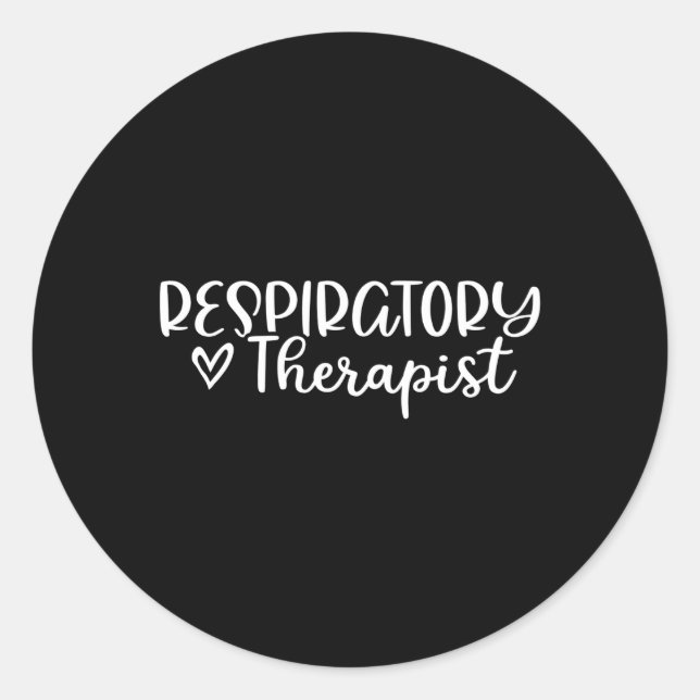 Respiratory Therapist With He Classic Round Sticker (Front)