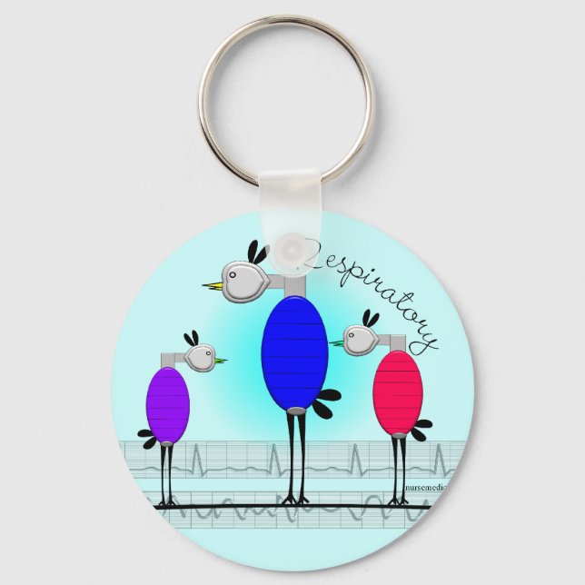 Respiratory Therapy "Ambu Birds" Gifts Key Ring (Front)
