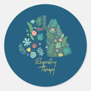 Respiratory Therapy Flower Lung Respiratory Classic Round Sticker