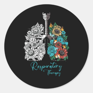 Respiratory Therapy Flower Lung Respiratory Therap Classic Round Sticker