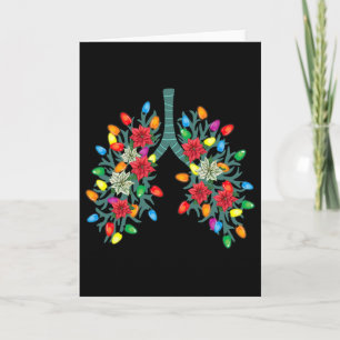 Respiratory Therapy Lung Christmas Light Therapist Card
