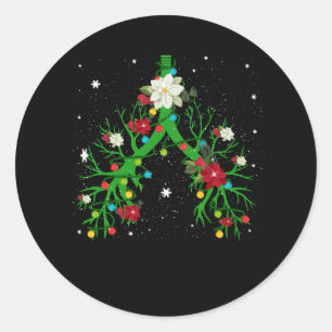 Respiratory Therapy Lung Christmas Light Therapist Classic Round Sticker