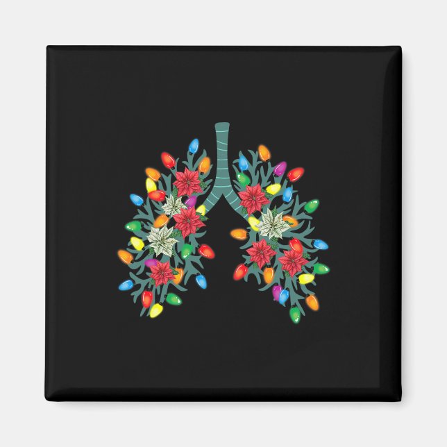 Respiratory Therapy Lung Christmas Light Therapist Magnet (Front)