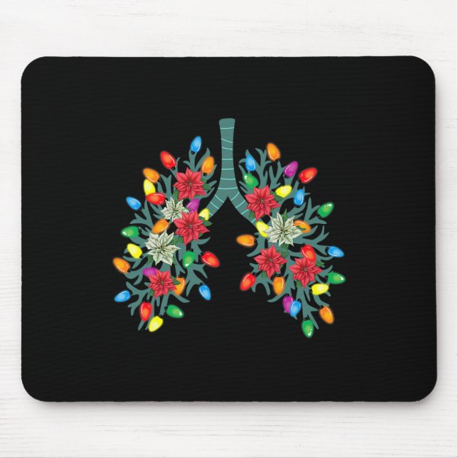 Respiratory Therapy Lung Christmas Light Therapist Mouse Mat (Front)