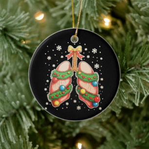Respiratory Therapy Lung Christmas Tree Therapist Ceramic Tree Decoration