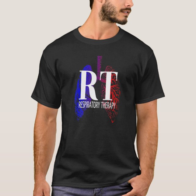 Respiratory Therapy - RT - RRT - CRT - Lung Design T-Shirt (Front)
