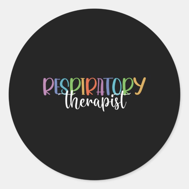 Respiratory Therapy Rt Therapist Rrt Care Week Col Classic Round Sticker (Front)