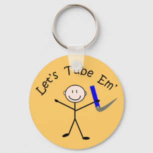 Respiratory Therapy Stick Person "Let's Tube Em" Key Ring