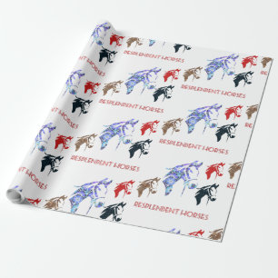 resplendent horses wrapping paper